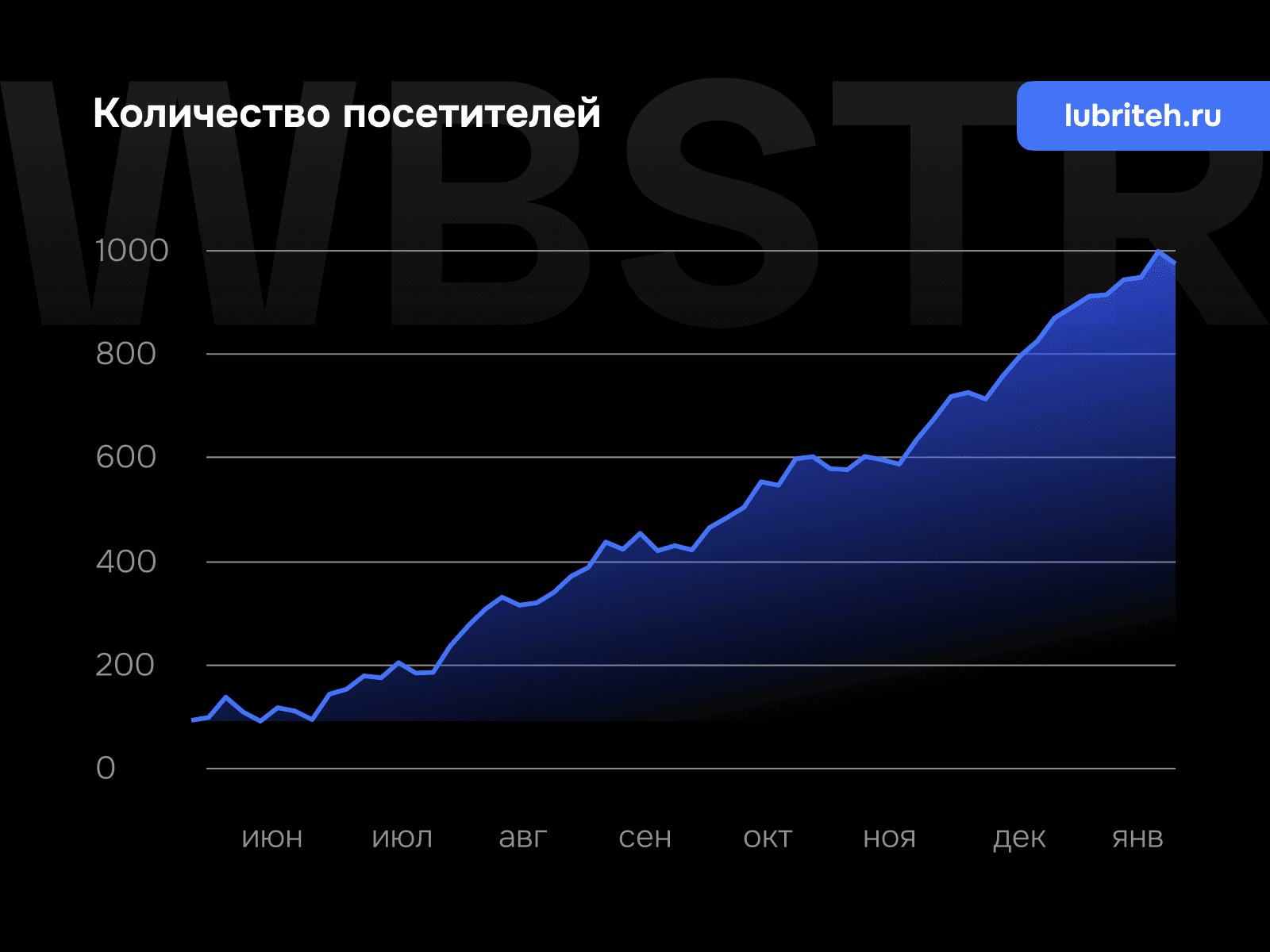 График увеличения количества посетителей для проекта «Лубри Тех»